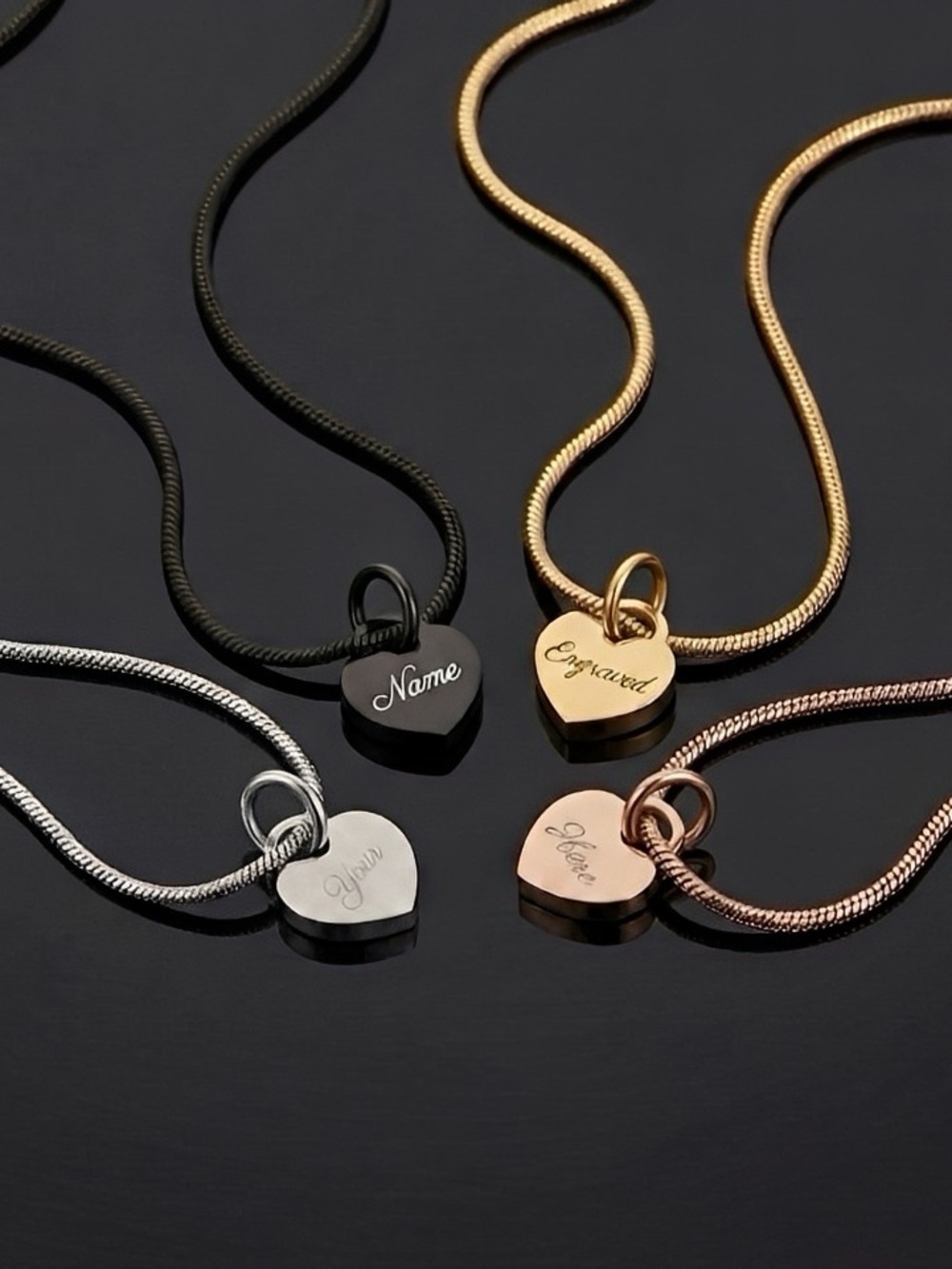 Linx 20in Necklace with Personalized Name Padlock Heart Charm